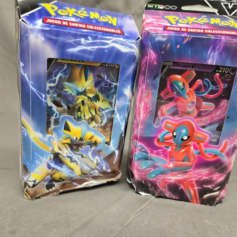 2 BOXED POKEMON TRADING CARD DECKS ZERAORA AND DEOXYS - IN SPANISH