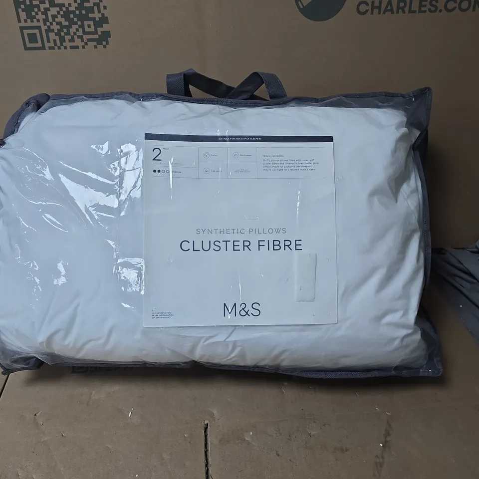 M&S SYNTHETIC CLUSTER FIBRE PILLOWS – 2 PACK