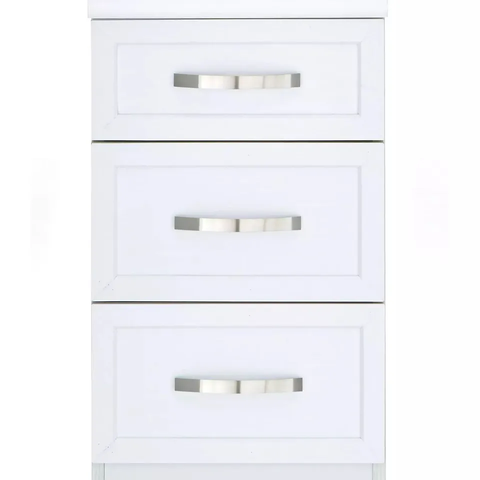 CAMBERLEY 3 DRAWER GRADUATED BEDSIDE CHEST N WHITE RRP £79