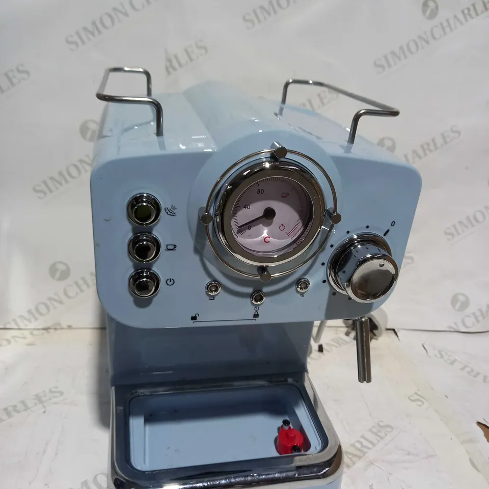 SWAN RETRO PUMP ESPRESSO COFFEE MACHINE - BLUE