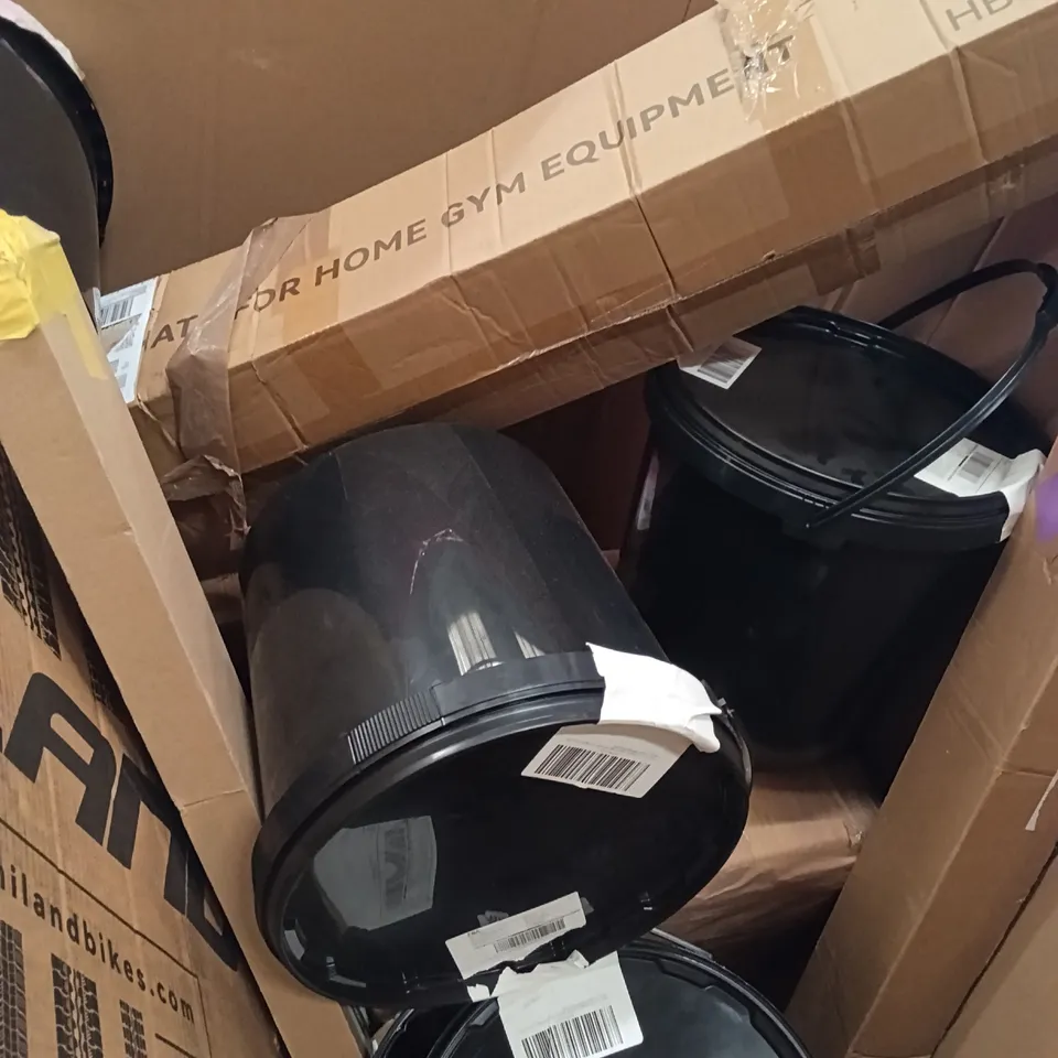 PALLET OF ASSORTED HOUSEHOLD GOODS AND PRODUCTS TO INCLUDE; BIKE, GYM EQUIPMENT, BOXED FURNITURE ETC