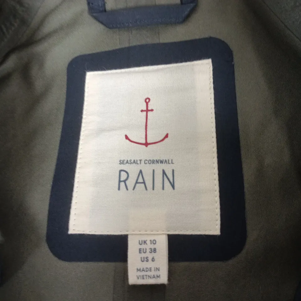 SEASALT CORNWALL RAIN JACKET – NAVY, UK 10 (EU 38, US 6)