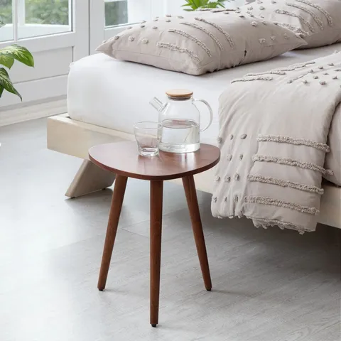 BOXED GENNOVEVA SOLID WOOD SIDE TABLE - WALNUT (1 BOX)