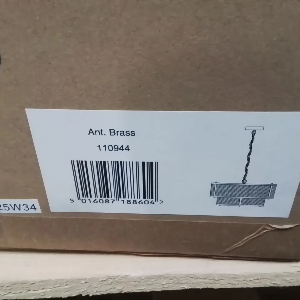 BOXED CEILING LIGHT ANTIQUE BRASS 