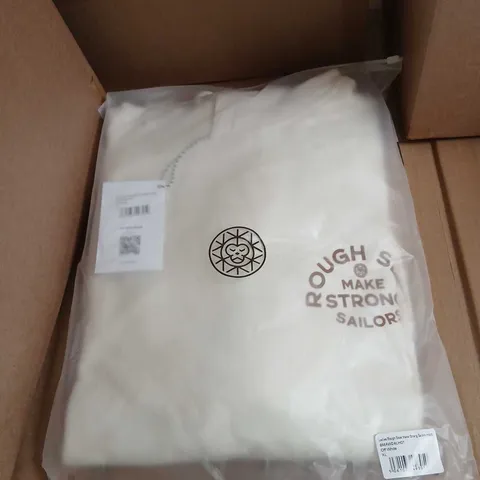 BAGGED BRASS MONKEY LADIES ROUGH SEA MAKE STRONG SAILORS HOODY OFF WHITE SIZE XL