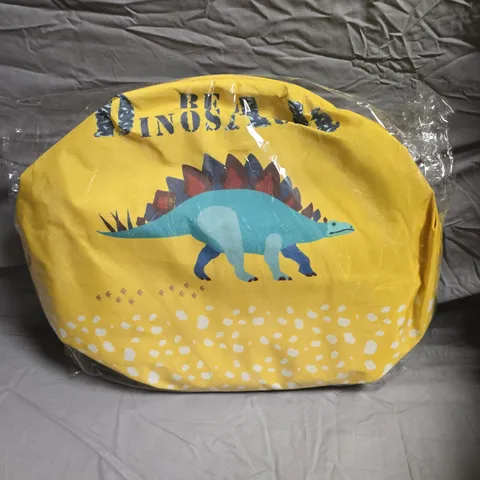 APPROXIMATELY 10 X OCEAN HOME DINOSAUR-THEMED BASKET SET OF 6  – YELLOW WITH TEAL DINOSAUR PRINT 