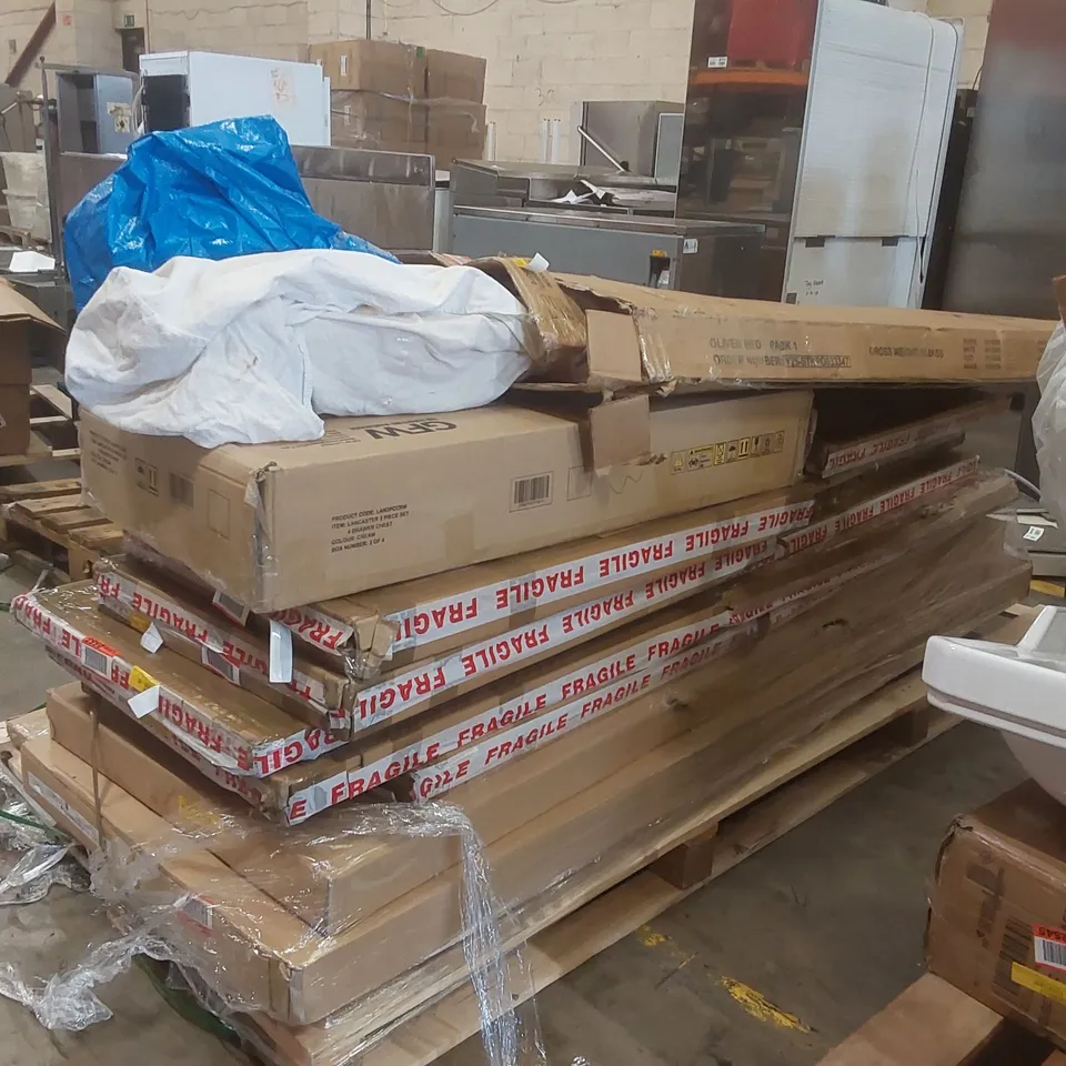 PALLET CONTAINING A LARGE QUANTITY OF ASSORTED FURNITURE PARTS ECT