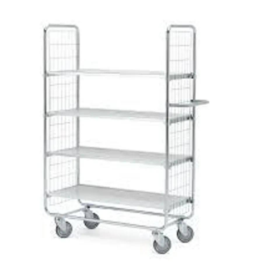 BOXED SHELF TROLLEY CRAFT 4 SHELVES, 200 KG LOAD, 1200X425X1565 MM (2 BOXES)