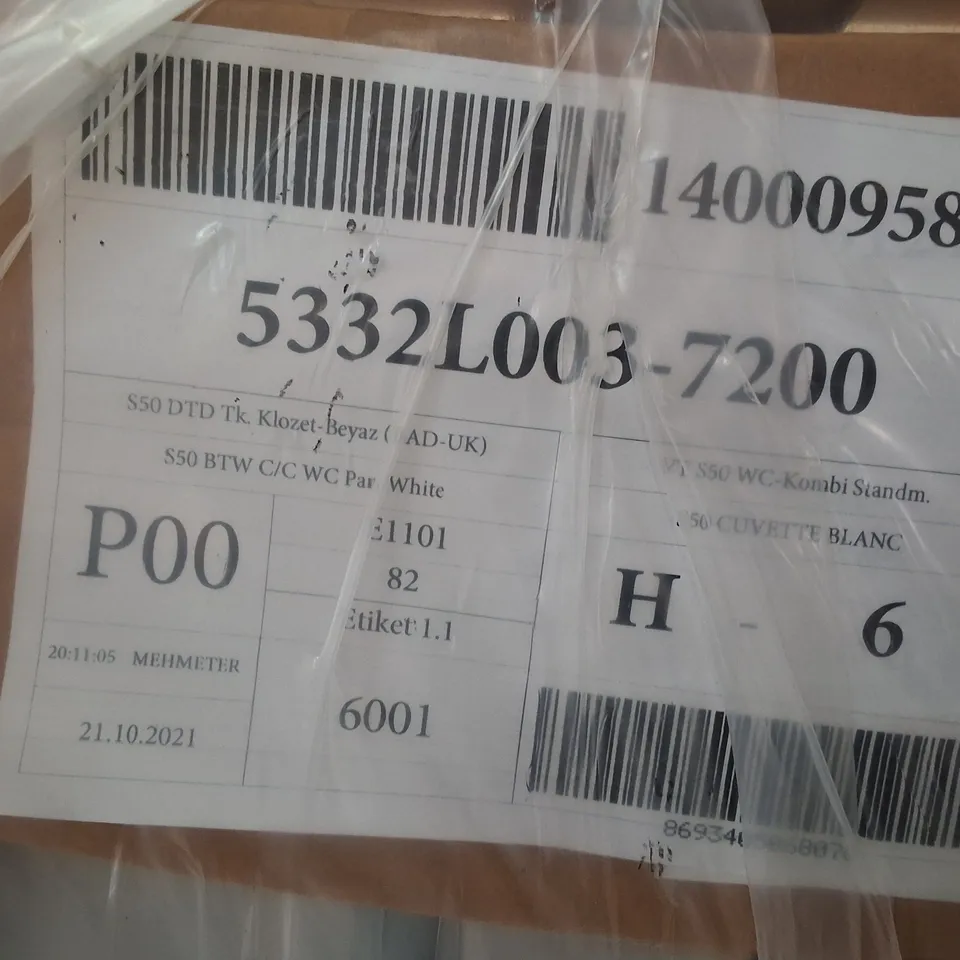PALLET CONTAINING APPROXIMATELY 6 VITRA
S50 CLOSE COUPLED FULLY BACK TO WALL TOILET PAN
