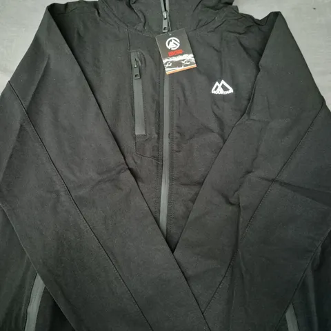 MOUNTAIN EXPLORE HOODED TRACK SUIT JACKET IN BLACK SIZE SMALL