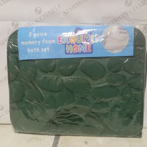 EXQUIZIT HOME 2 PEICE MEMORY FOAM BATH SET IN GREEN