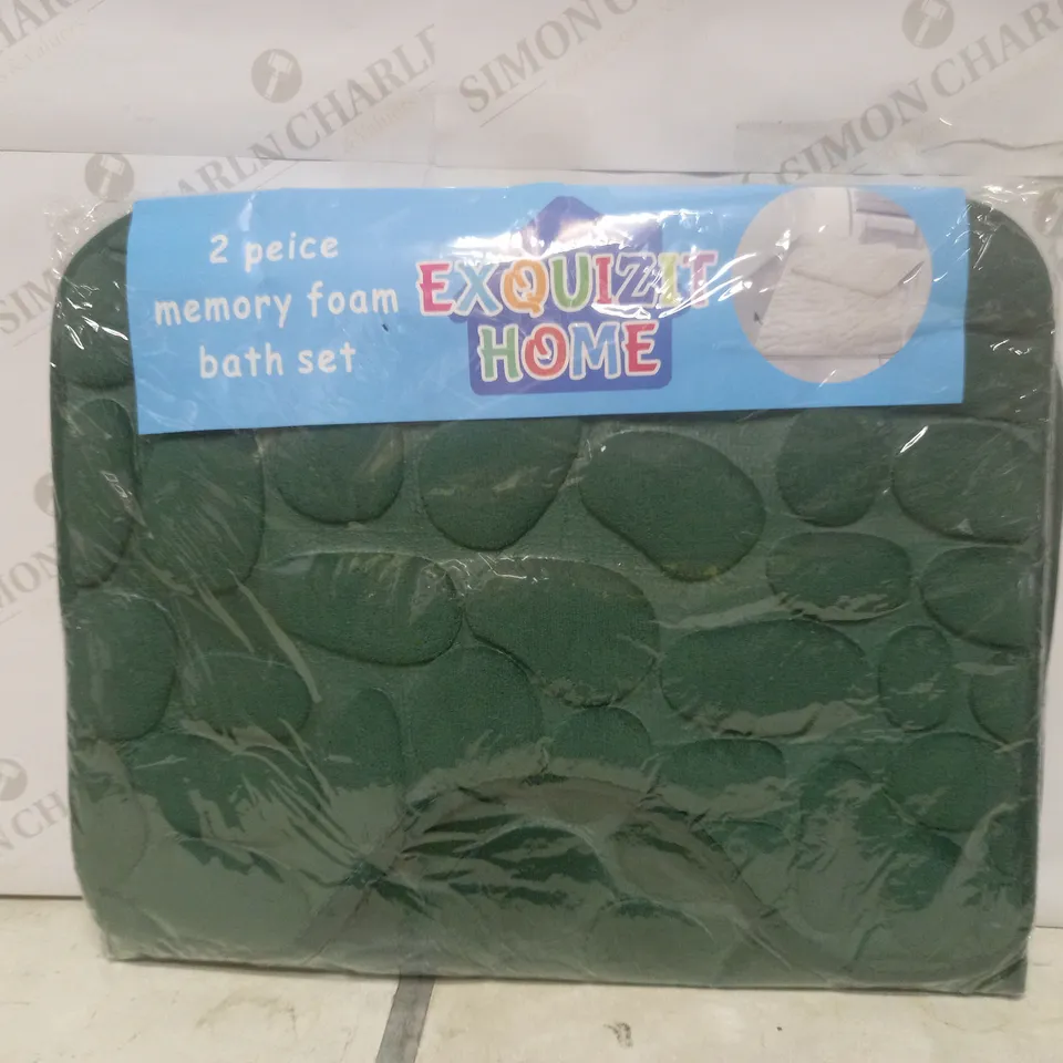 EXQUIZIT HOME 2 PEICE MEMORY FOAM BATH SET IN GREEN