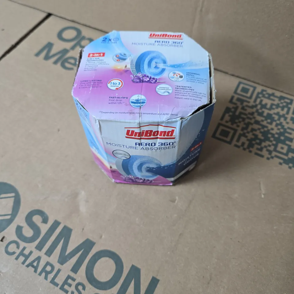 BOX OF APPROXIMATELY 15 ASSORTED HOUSEHOLD ITEMS INCLUDING MAGNETIC CRAFT SHEETS , CLEAR VINYL POWDER FREE GLOVES AND UNIBOND MOISTURE ABSORBER