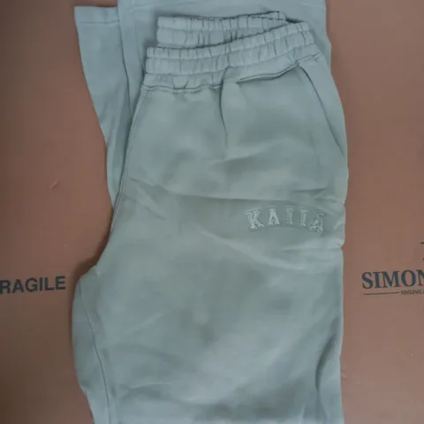 KAIIA SLOGAN WIDE LEG SWEATPANTS IN SAGE GREEN SIZE 14
