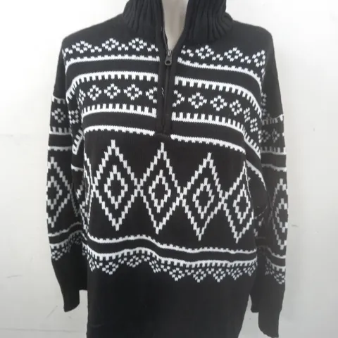 DIVIDED FAIRISLE HALF ZIP JUMPER - EUR XL