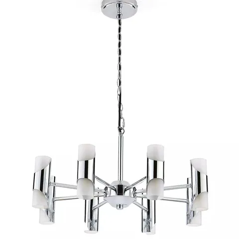 STATEMENT 8-ARM RETRO GLASS CHROME CEILING LIGHT