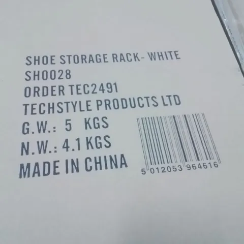PALLET CONTAINING LARGE QUANTITY OF SHOE STORAGE RACK -WHITE-
