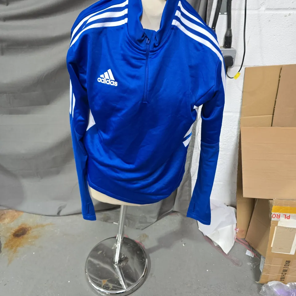 ADIDAS BLUE TRAINING JACKET WITH 3-STRIPES – MEN'S MEDIUM (M)