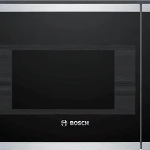 BOXED BOSCH SERIES 4 BFL523MS0B 20 LITRE 38CM HIGH, BUILT IN SMALL STANDARD MICROWAVE OVEN - STAINLESS STEEL