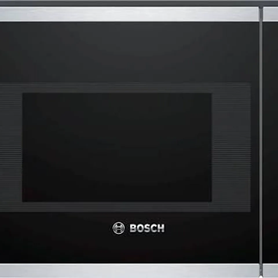 BOXED BOSCH SERIES 4 BFL523MS0B 20 LITRE 38CM HIGH, BUILT IN SMALL STANDARD MICROWAVE OVEN - STAINLESS STEEL