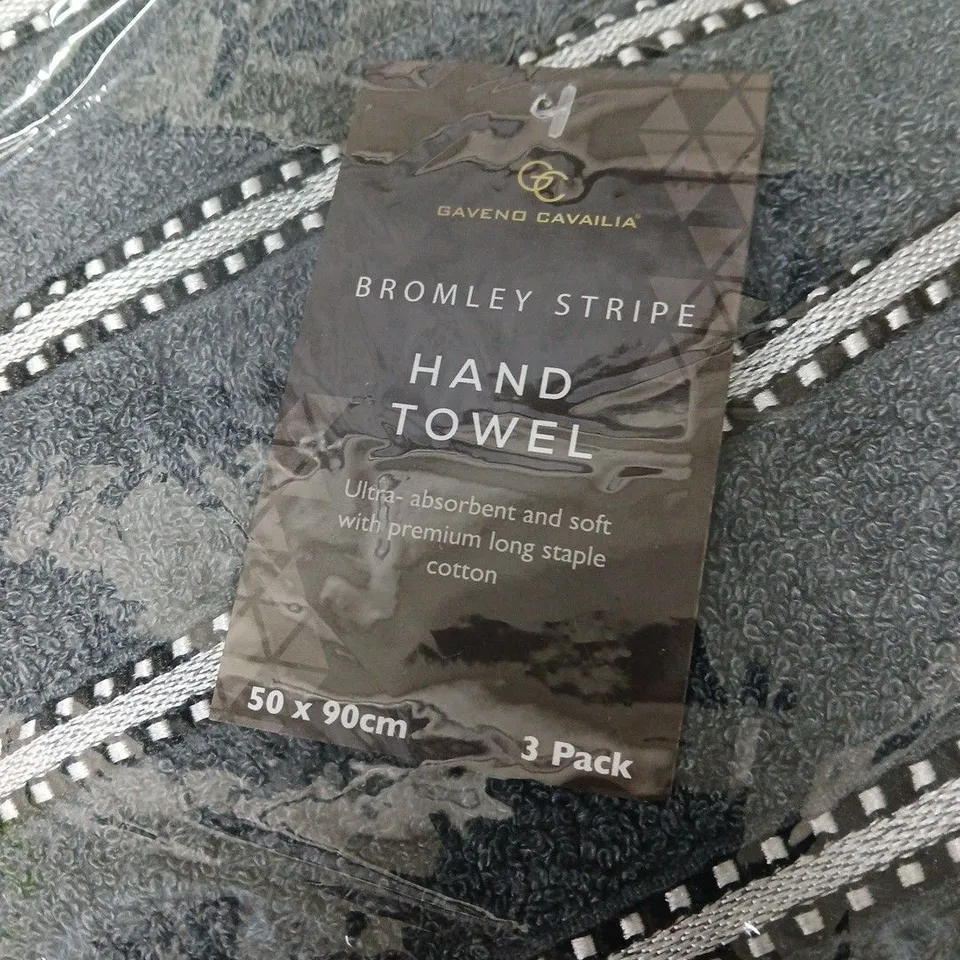 BROMLEY STRIPE HAND TOWELS – 3 PACK, 50 X 90 CM