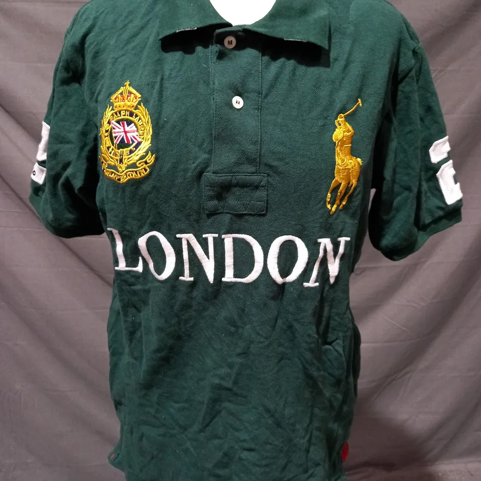 RALPH LAUREN POLO TOP IN GREEN SIZE MEDIUM
