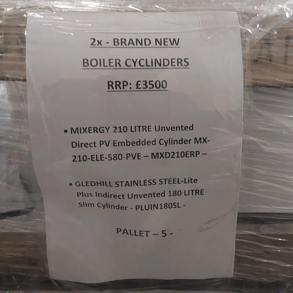 PALLET CONTAINING 2x BOILER CYLINDERS