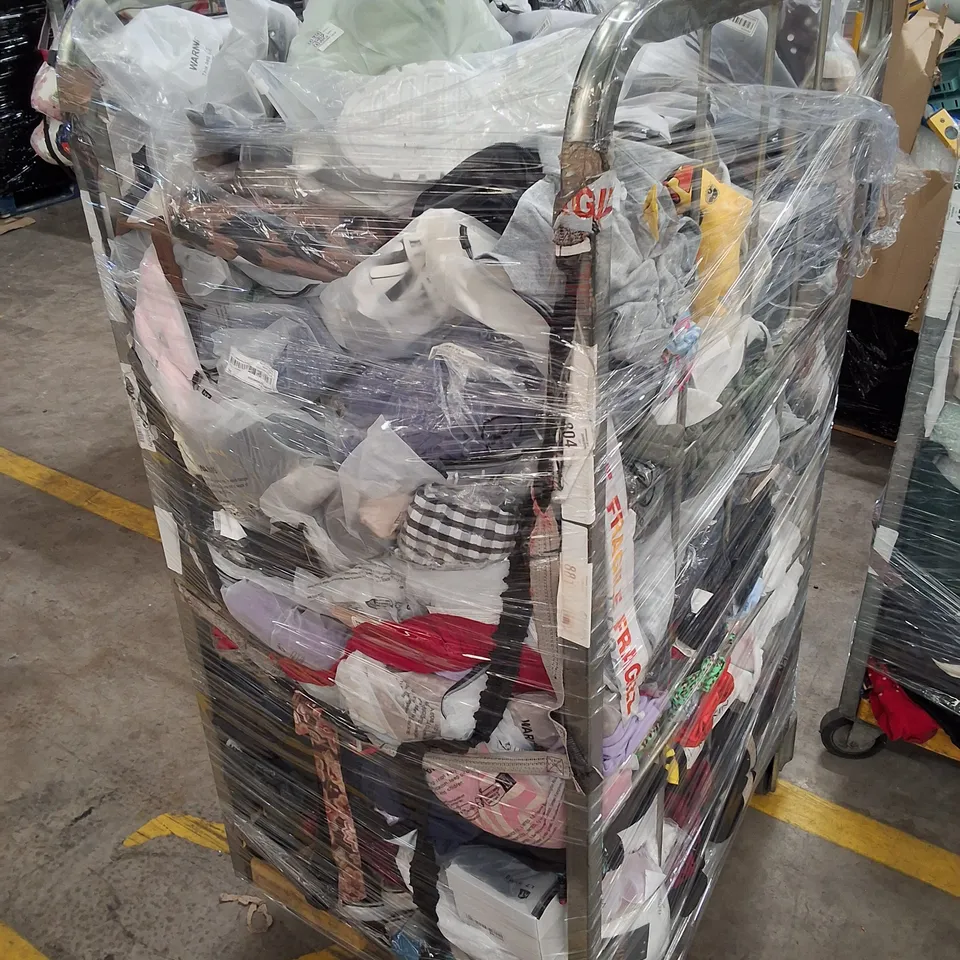 CAGE CONTAINING ASSORTED CLOTHING