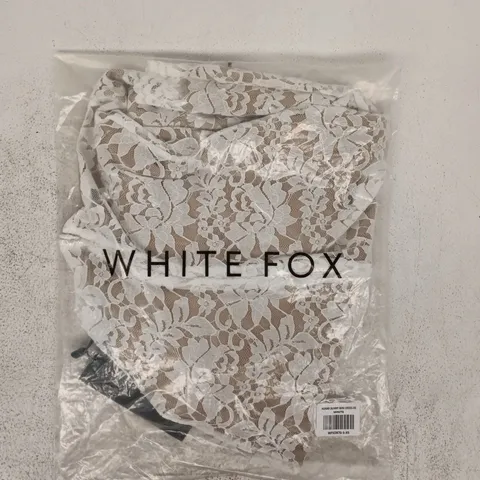 BAGGED WHITE FOX HUNNY BUNNY MINI DRESS IN WHITE SIZE XS