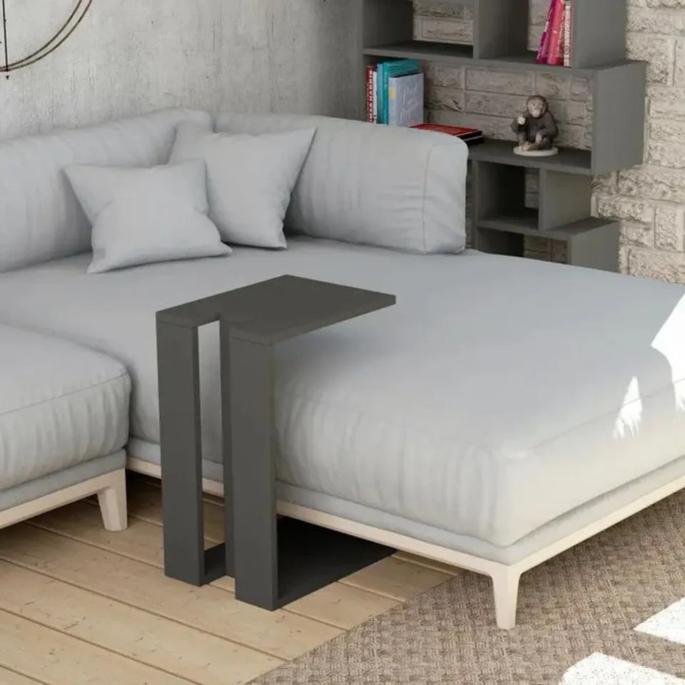 BOXED MUJU MODERN C SHAPE TABLE - ANTHRACITE 