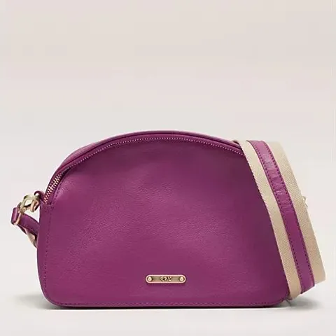 RUTH LANGSFORD DOUBLE COMPARTMENT LEATHER CROSSBODY  