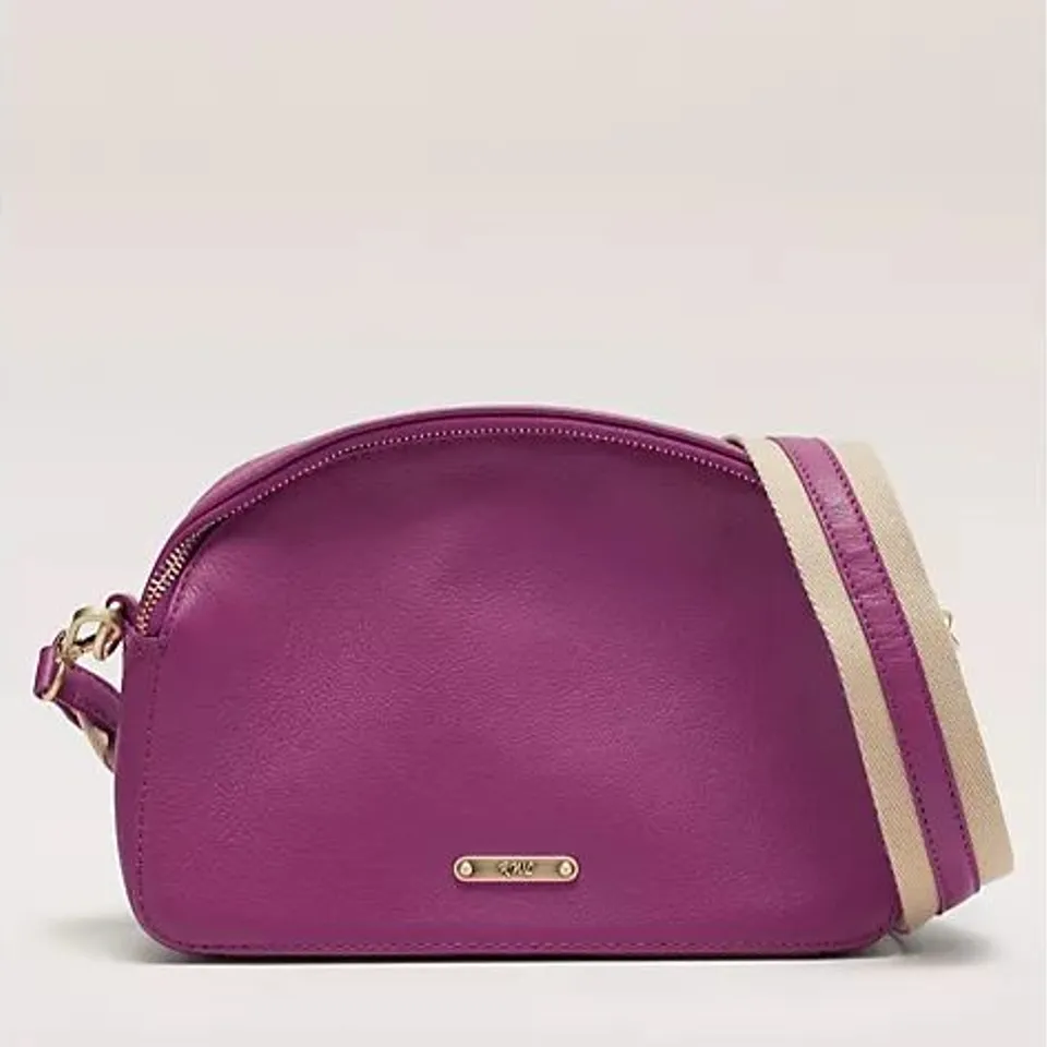 RUTH LANGSFORD DOUBLE COMPARTMENT LEATHER CROSSBODY