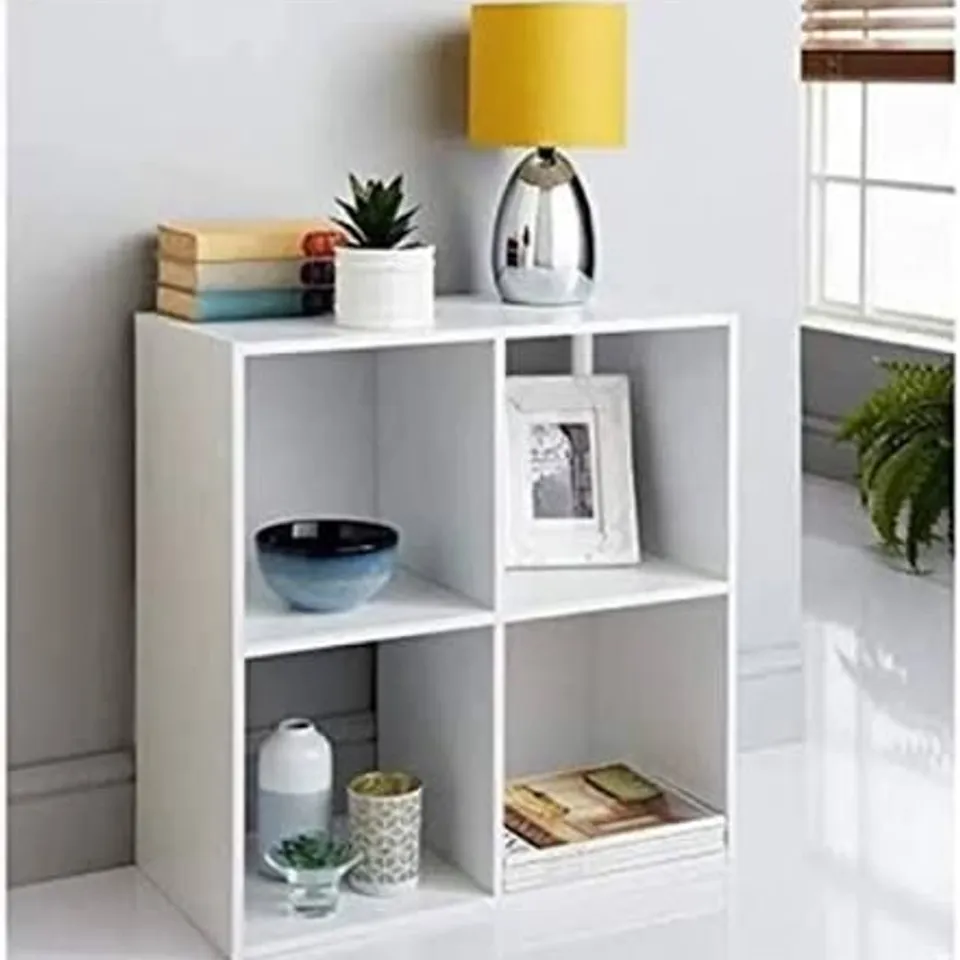 BOXED HOME GARDEN IR032 1*4 CUBE STORAGE SHELF, NO BASKET - WHITE (1 BOX)