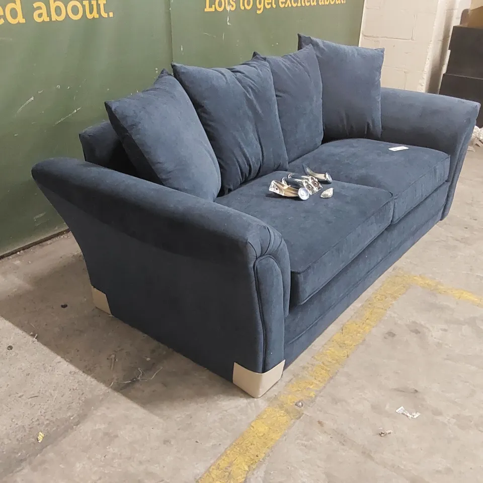 DURY 3 SEATER FABRIC SOFA - BLUE 