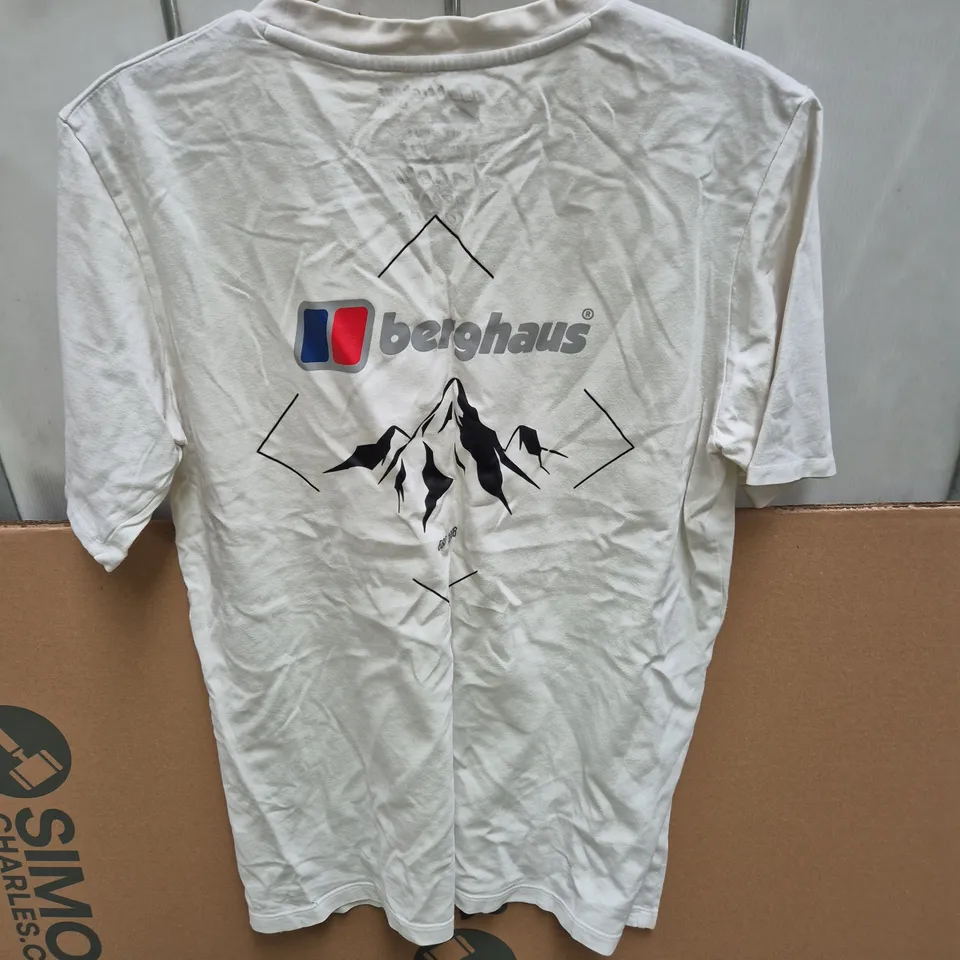 BERGHAUS WHITE T-SHIRT, UK L (ASIA XL) - 100% ORGANIC COTTON