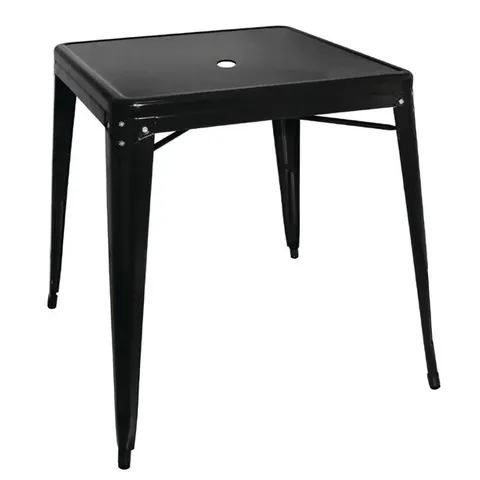 BOXED BOLERO BISTRO STEEL SQUARE TABLE BLACK