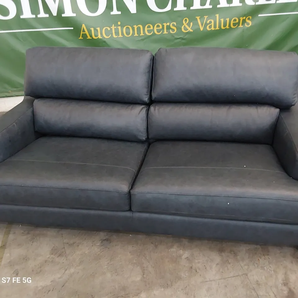 QUALITY BRITISH DESIGNER LOUNGE Co. ROMILEY THREE SEATER SOFA VINTAGE LEATHER SHADOW 