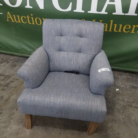QUALITY BRITISH MADE LOUNGE Co EASY CHAIR BLUE DENIM FABRIC