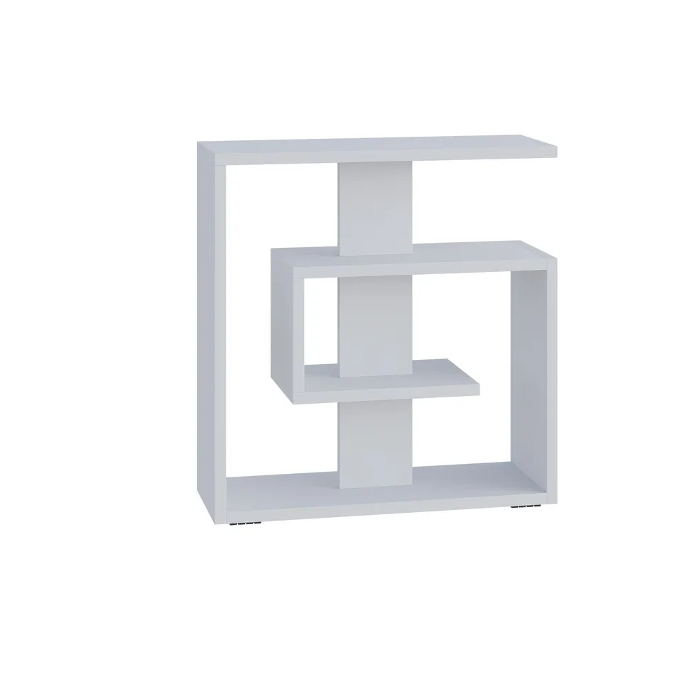BOXED SALY MODERN SIDE END TABLE MULTIPURPOSE WITH CREATIVENESS H 57CM 3 TIER IN WHITE