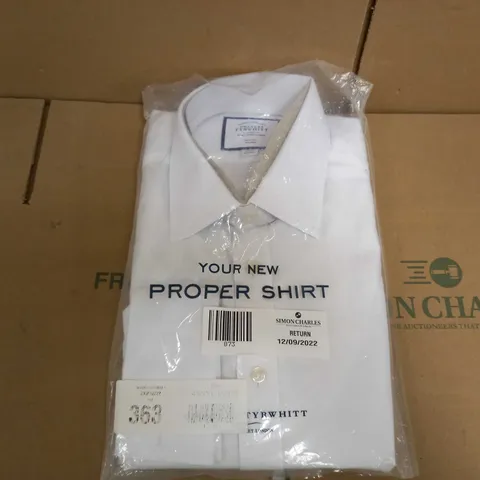 CHARLES TYRWHITT WHITE COLLARED SHIRT - SLIM FIT NON IRON SIZE 16/35" 41/89CM
