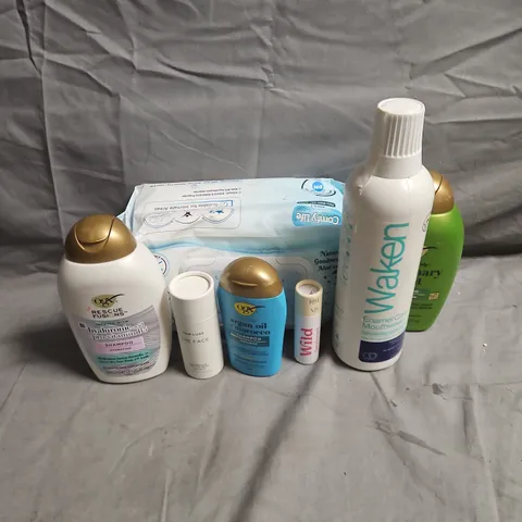 APPROXIMATEY 20 ASSORTED HEALTH AND BEAUTY PRODUCTS TO INCLUDE - WILD DEODORANT - TAN-LUXEFACE SELF-TAN DROPS - OGX ARGAN OIL SHAMPOO - ETC