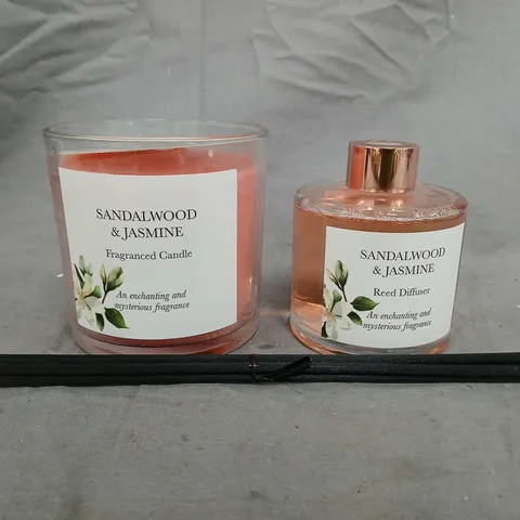 BOXED SANDALWOOD & JASMINE REED DIFFUSER & FRAGRANCED CANDLE