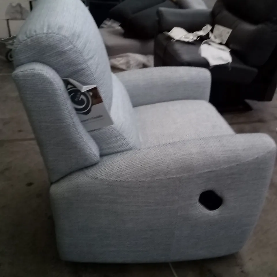DESIGNER G PLAN HAMILTON MANUAL RECLINER CHAIR - DOMASO SKY FABRIC 