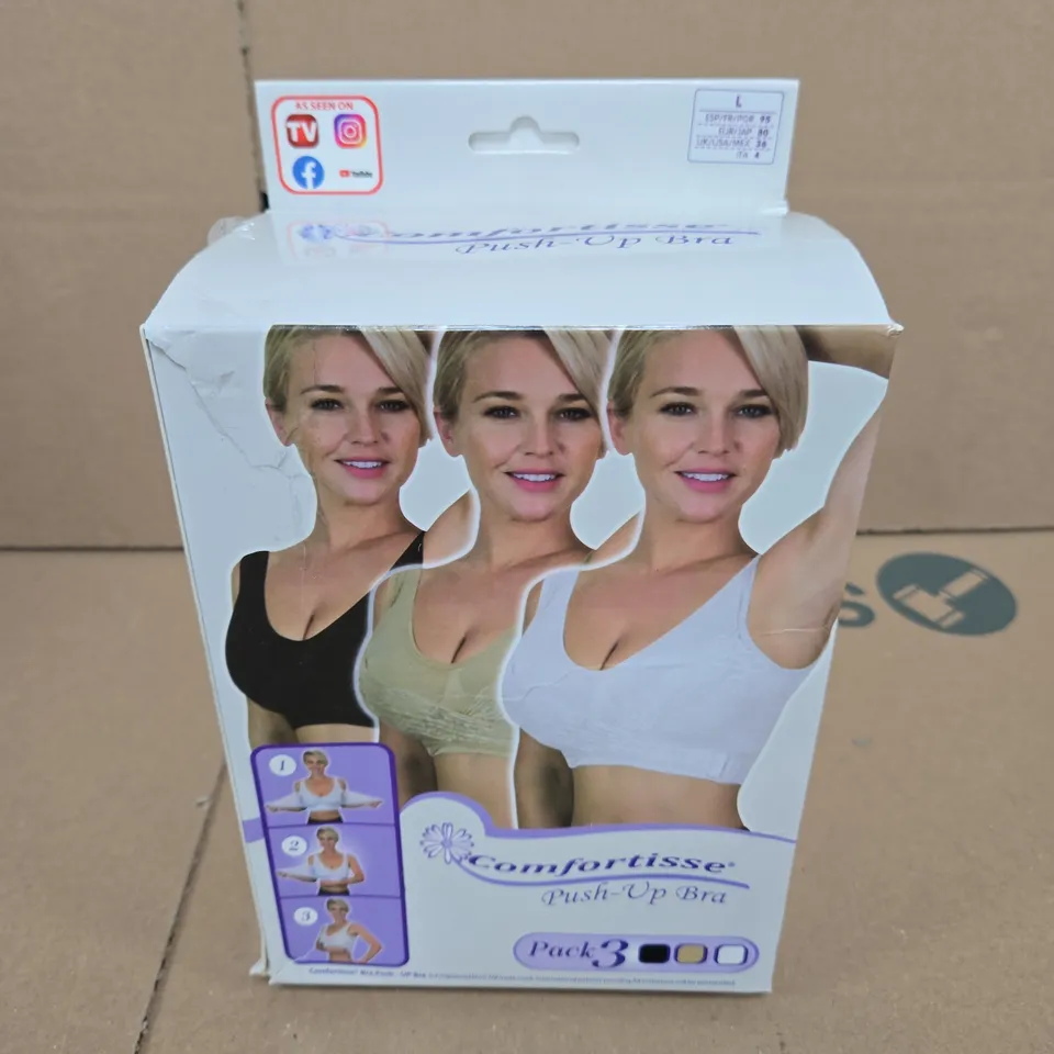 COMFORTISSE PUSH-UP BRA PACK OF 3 - SIZE UK 36 