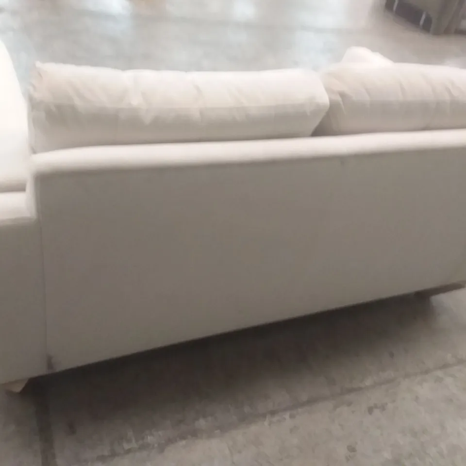 QUALITY BRITISH DESIGNER LOUNGE CO. COLLAKU 2 SEATER SOFA NATURAL PLUSH FABRIC 