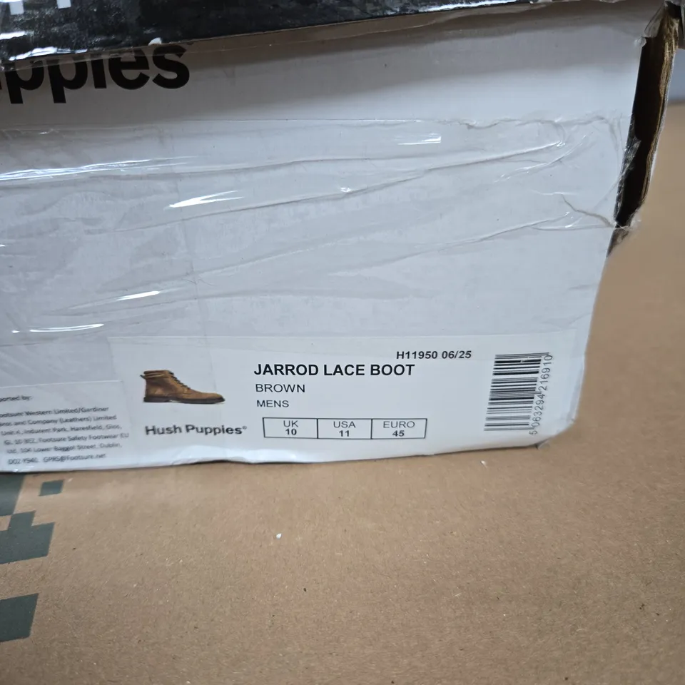 HUSH PUPPIES JARROD LACE BOOTS – BROWN, MEN’S UK 10 (US 11, EU 45)