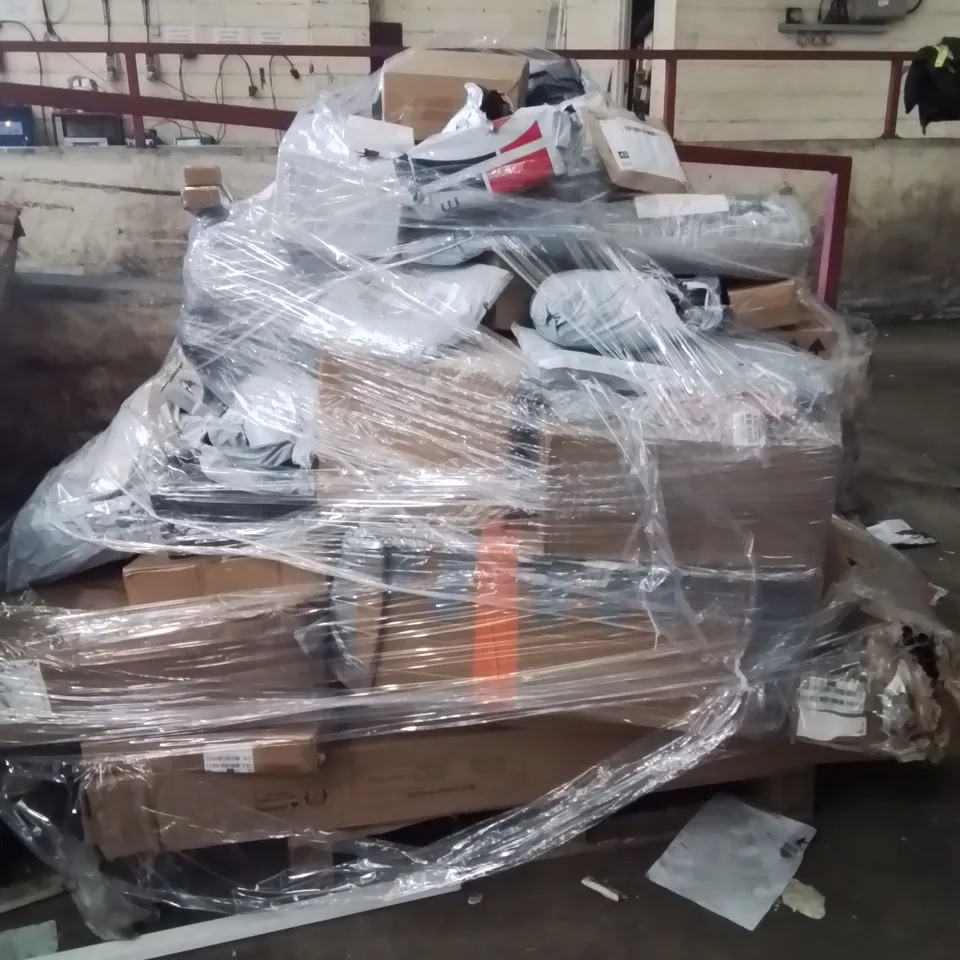 PALLET OF ASSORTED HOUSEHOLD GOODS AND PRODUCTS TO INCLUDE;ELECTRIC NAIL MACHINE,INFLATABLE SOFA,WREATH