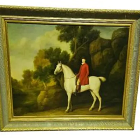 "HORSE AND RIDER" GEORGE STUBBS 18TH CENTURY OIL PAINTING