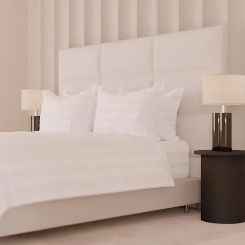 K BY KELLY HOPPEN STRIPE EMBOSSED 500TC 6PC DUVET SET SILVER GREY SINGLE