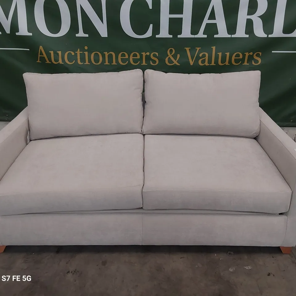 DESIGNER FOXHAM THRE3 SEATER METAL ACTION SOFABED NATURAL FABRIC 